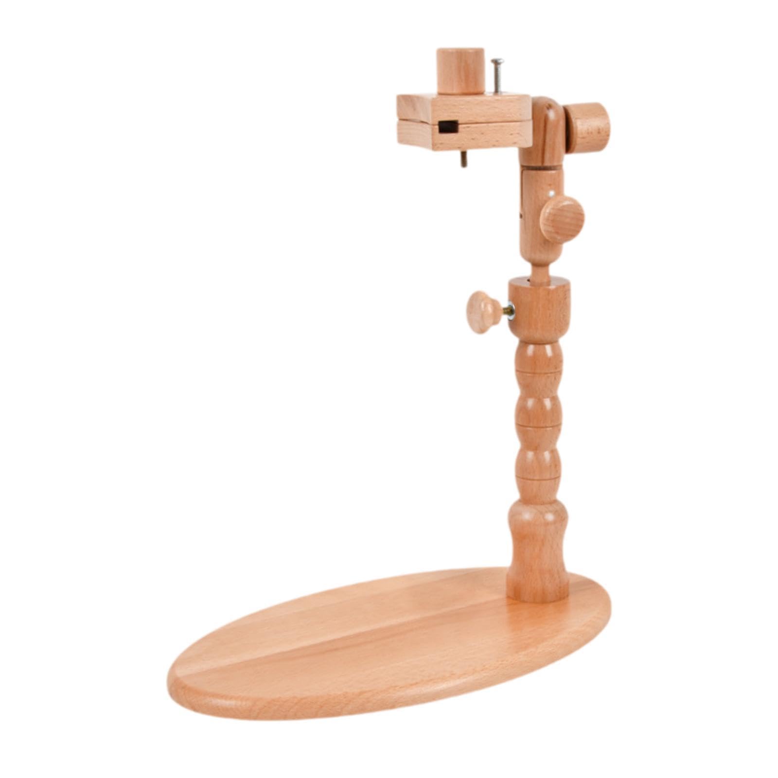 Soporte de Bordado Bastidor Giratorio Ajustable de Madera Pinza para Manualidades de Costura Adecuado para Principiantes Artistas