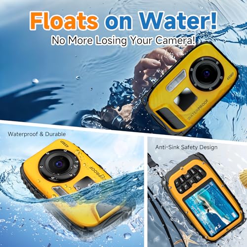 Image of Underwater Floating Digital Camera - 48MP HD Bare-Body Waterproof Camera, No Case Needed for Underwater Fun & Childhood Memories (Orange)