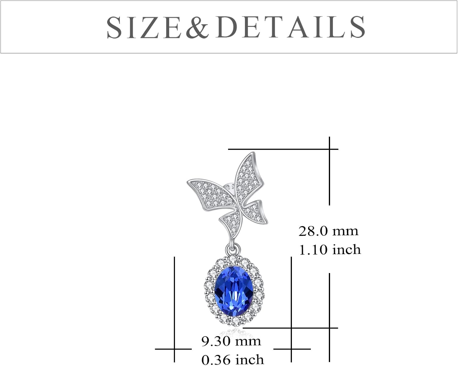YFN Butterfly Earrings Sterling Silver Butterfly Dangle Drop Earrings Jewellery Gifts for Women - Image 5