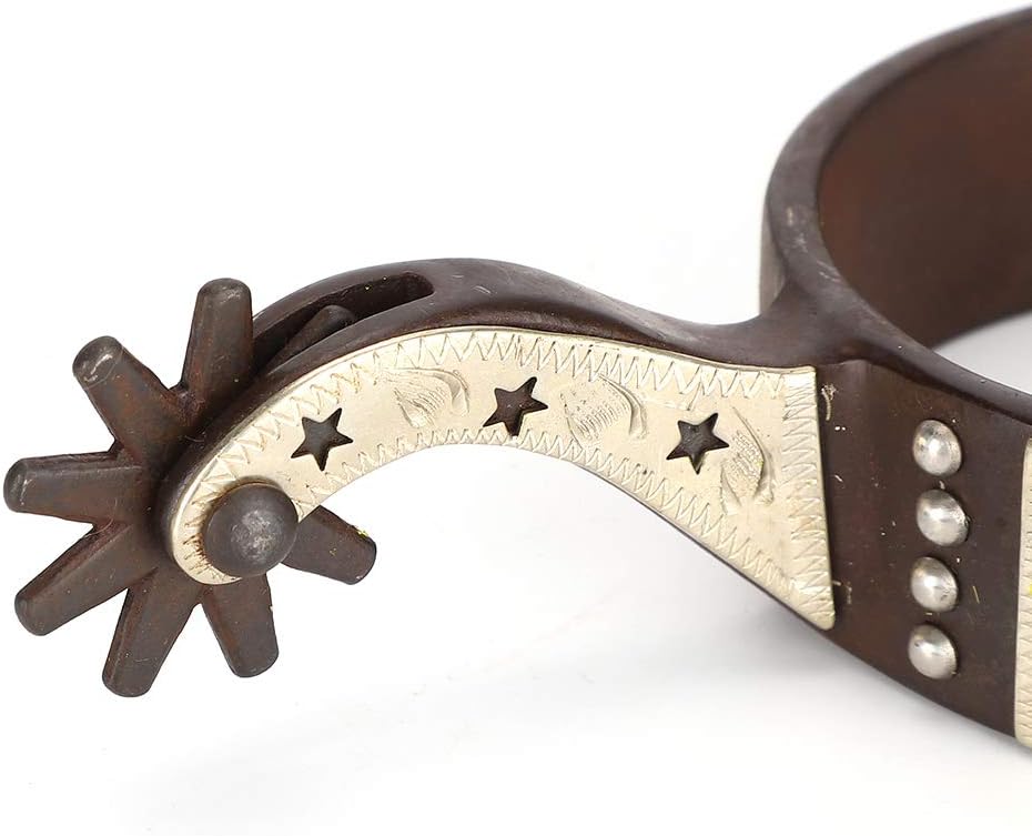 Jeanoko Cowboy Spurs for Men/Women, Horse Riding Horse Spurs Boot Low Carbon Steel Hand Sculpture Elegant Cowboy Boot Decoration