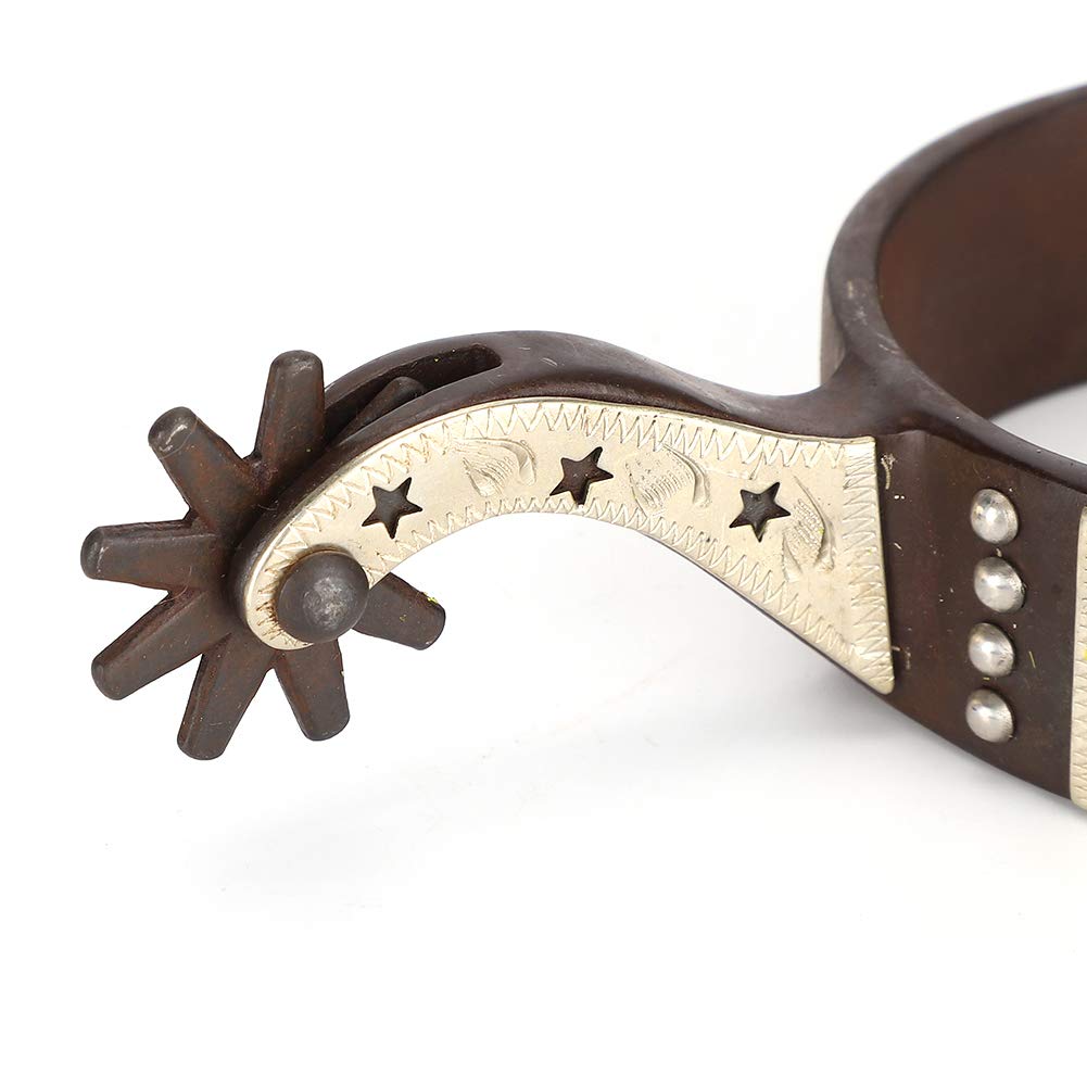 GOTOTOP 1 paire d'éperons de cheval, éperons de bottes de cowboy en acier à faible teneur en carbone unisexe accessoires d'équitation de style occidental pour enfants adultes