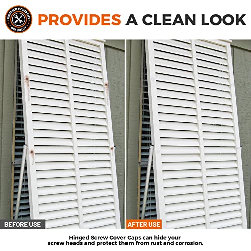 Plastic Hinged Screw Cover Caps, Hnyyzl Screw Caps 150 Pcs White, Folding Screw Cover Cap, Snap Washer Covers Flip Tops For Covering Screw Heads, Screw Protection (M) #TOP4