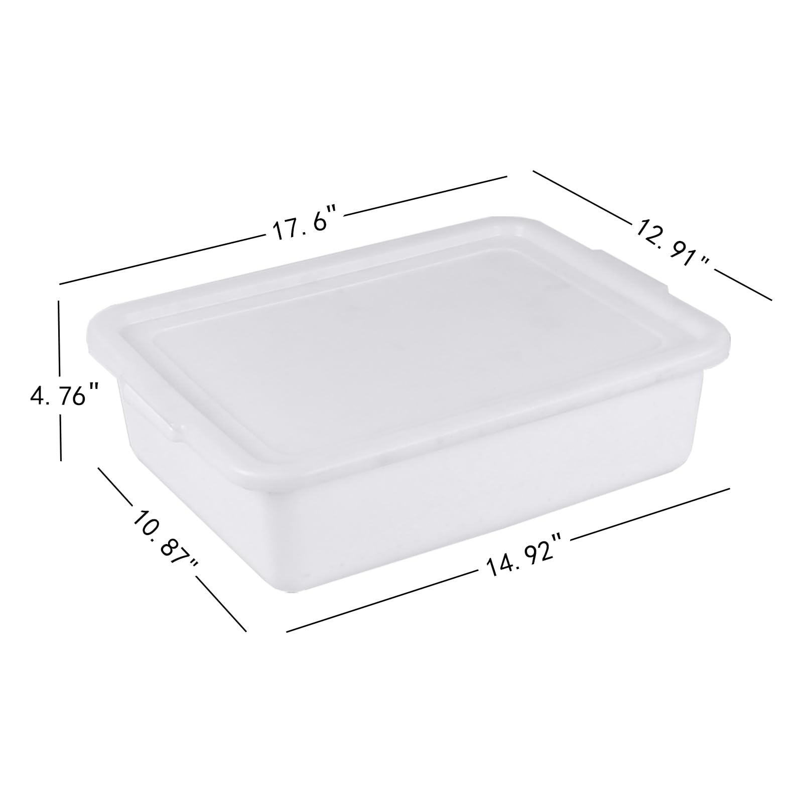3-Pack 13L Commercial Bus Boxes With Lids - Restaurant Bussing Tubs (Black)