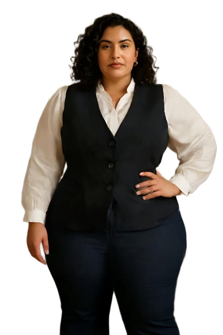 TIPTOP TRENDS Women's Black Waistcoat-Slim Fit Western Waistcoat for Women & Girls-picture-14