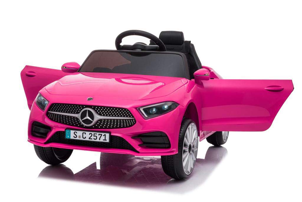 BabyCar Mercedes CLS 350 AMG | Macchina Elettrica per Bambini 12V con 2 Motori 25W | Auto Elettrica Per Bambini Telecomandata, Sedile in Pelle, Porte Apribili, MP3/USB | Licenza Ufficiale | Rosa