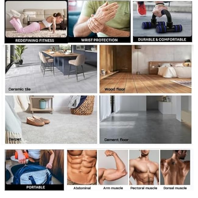 Push Up Bars Gym Exercise Equipment Fitness 1 Pair, Calisthenics Equipment, Pushup Handles with Cushioned Foam Grip and Non-Slip Sturdy Structure, Suitable for Men and Women