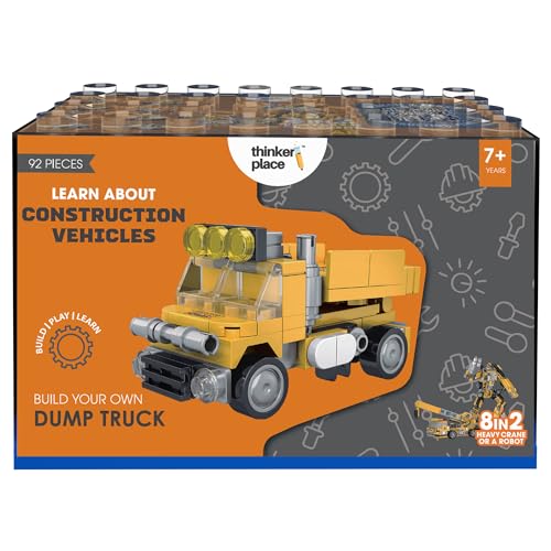 Image of STEM Construction Vehicle Building Blocks Set (92 Pcs) | DIY Dump Truck Toy for Kids 7+ Years (Boys & Girls) | Educational Engineering Toy | Creativity & Problem Solving