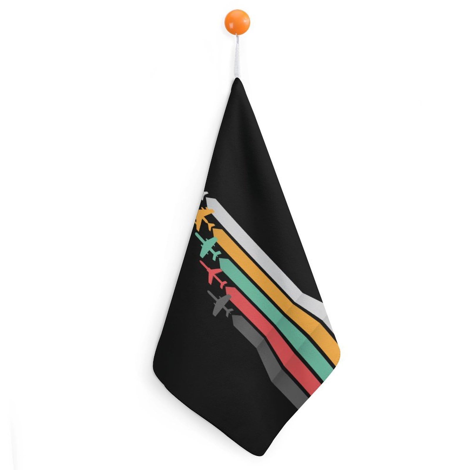 CGSBNGHA Airplane Hand Towel Hanging Face Towels Cleaning Cloths Handkerchief for Bathroom Kitchen