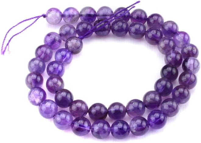 Miniatura 4 de Cuentas de cristal para hacer pulseras, cuentas de piedra de amatista natural, cuentas redondas de 0.236 pulgadas (0.236 in), se venden por 1 hebra