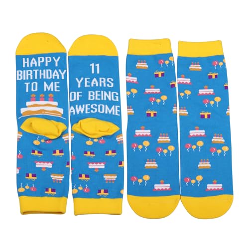 MBMSO Happy 11th Birthday Gifts 1 Pair 11th Birthday Socks for Girls Boys 11 Years Bday Gift4