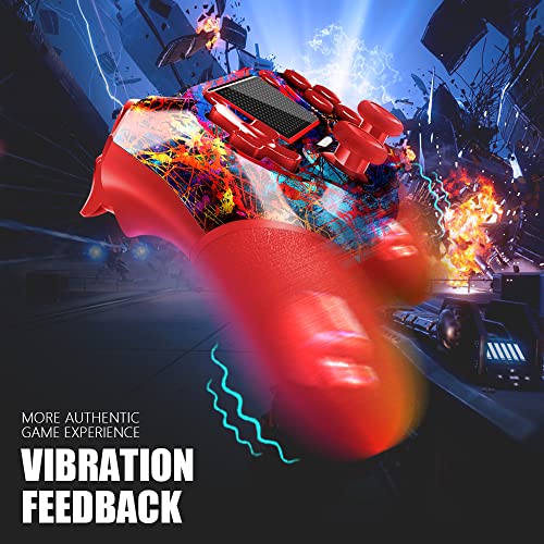 Acegamer Wireless Controller For Ps4, Custom Design V2 Gamepad Joystick For Ps4 With Non-Slip Grip Of Both Sides And 3.5Mm Audio Jack! (Red-Web Spider) #TOP4