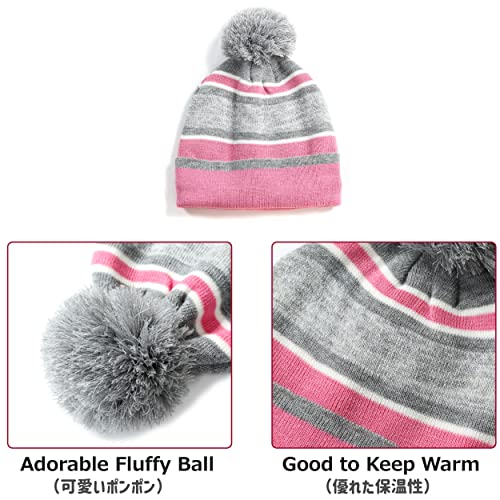 Azarxis Kids Winter Knitted Set Toddler Beanies Hat Scarf Gloves For Boys Girls (Purple) #TOP4