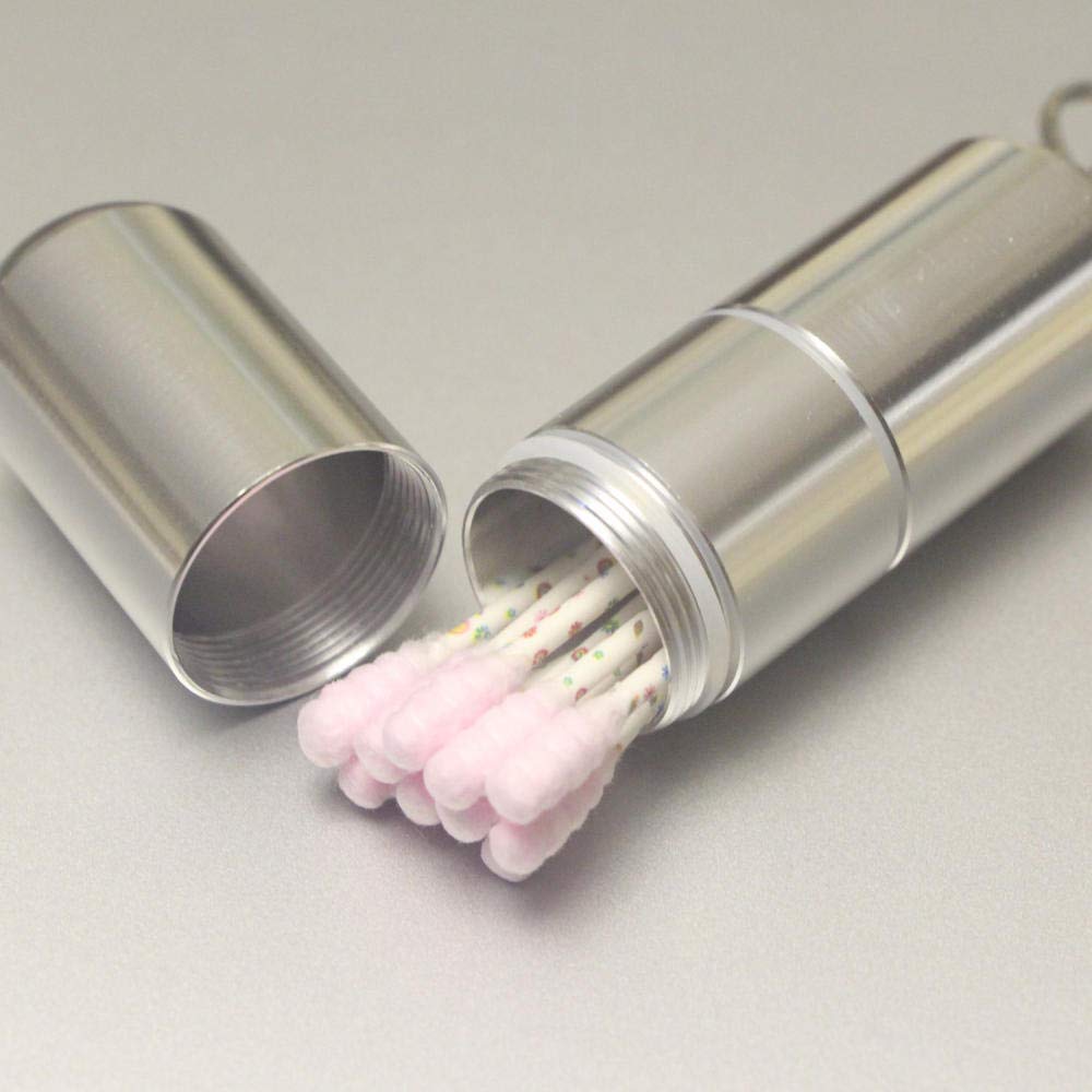 Pastillero semanal aleación de aluminio se puede poner en el bolsillo viaje 7 días pastillero mediano azul