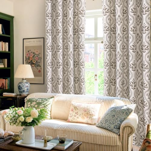 Amazon – YoungsTex 2-Panel Brown Floral Linen-Blend Curtains - $11.98– - image 2