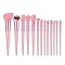 Kit Pincel Maquiagem 13 Peças Profissional Cerdas Sintéticas Ultra Macias Cabo Ergonômico Acompanha Bolsa - Completo Pincéis para Todos os Tipos de Make Up (Rosa)