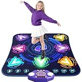Dance Mat Toys for 3-12 Year Old Girls & Boys, Dance Mats with Light Up 8-Buttons & Wireless Bluetooth, Music Dance Toy with 5 Modes Game, Birthday Xmas Gifts for 3 4 5 6 7 8 9 10+ Year Old Girls Boys