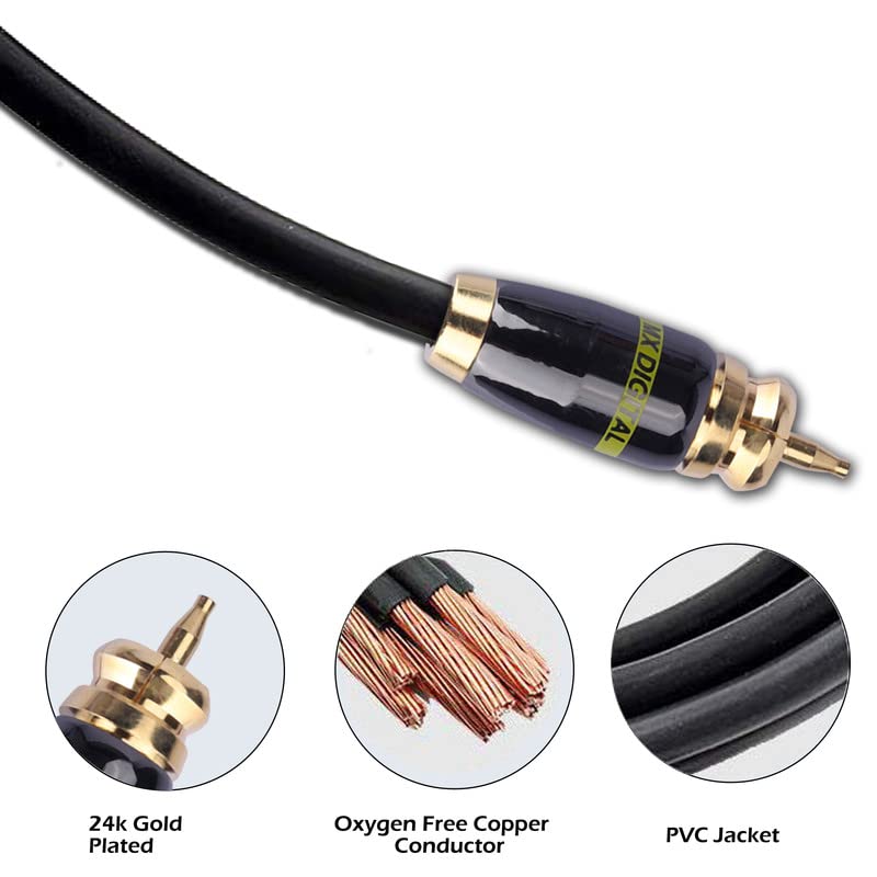 Image of MX RCA Cable 2RCA Male to 2RCA Stereo Audio Cable Gold Plated Adapter Dual Shielded for Home Theater Amplifier Hi-Fi System Car Sound Speaker PARENT (rca male to rca male with Locking System, 5 METER)