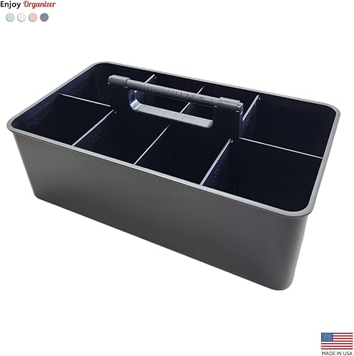 Miniatura 6 de Carrito portátil grande comercial, apilable, negro, para suministros de limpieza, herramientas, organizador de transporte multiusos fabricado en