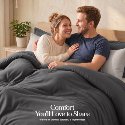 Image of Utopia Bedding 3 Pc Queen Comforter Set, All Season Bedding, Grey | Bedding Set Includes Comforter (88x88) Inches, 2 Shams (20x26) Inches. Soft Microfiber Down Alternative, Machine Washable.