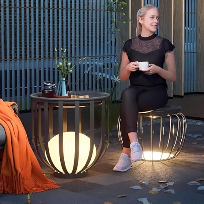 Solar LED Garden Lights (3 Lighting Modes) - IP65 Waterproof, 12H Runtime, Stainless Steel Pathway Lamp 3000K for Yard/Patio, Plant Stand & Landscape (21.3 x 21.7)