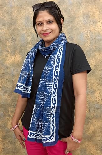 Rastogi Handicrafts Cotton Scarfs For Women’s Apparel Fabric Hand Block Printed 70 x 20 Inch Mini Stoll For Girls4