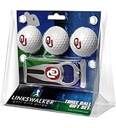 LinksWalker Collegiate Regulation Size 3 Golf Ball Gift Pack with Hat Trick Divot Tool