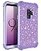 Lontect Compatible Galaxy S9 Plus Case Luxury Glitter Sparkle Bling Heavy Duty Hybrid Sturdy Armor High Impact Shockproof Protective Cover Case for Samsung Galaxy S9 Plus - Shiny Purple