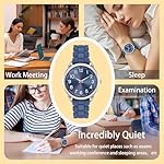 Women's Water Resistant Watch, Stylish Silicone Strap for Women's Wrists 5IN-7IN, 36MM Dial with Arabic Numerals Easy to Read - Image 3