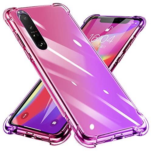 Xperia 1 III �P�[�X �N���A TPU �O���f�[�V�����F SO-51B SOG03 �P�[�X �ϏՌ� �\�j�[ �G�N�X�y���A 1 III �J�o�[ ���� ��̌^ �����h�~ �h�o �ό`�h�~ �\�j�[ �J�o�[ �s���N/�� W-CSZH-015-02