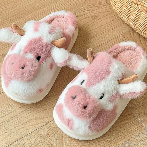 HiGropcore Cute Animal Fuzzy Slippers for Women Men Cartoon Indoor Comfortable Warm Furry House Slippers3