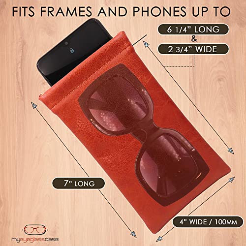 Image of Soft Sunglasses case | Large Glasses Case Holder - Eyeglass Pouch Squeeze Top | Glasses pouch Lightweight Extra Layers