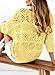 Dokotoo Women's 2026 Spring Summer Crochet Hollow Out 3/4 Sleeve Pullover Sweater Off Shoulder T-Shirts Off Shoulder Sweater Bathing Suit Cover Up for Women Yellow Cream Large