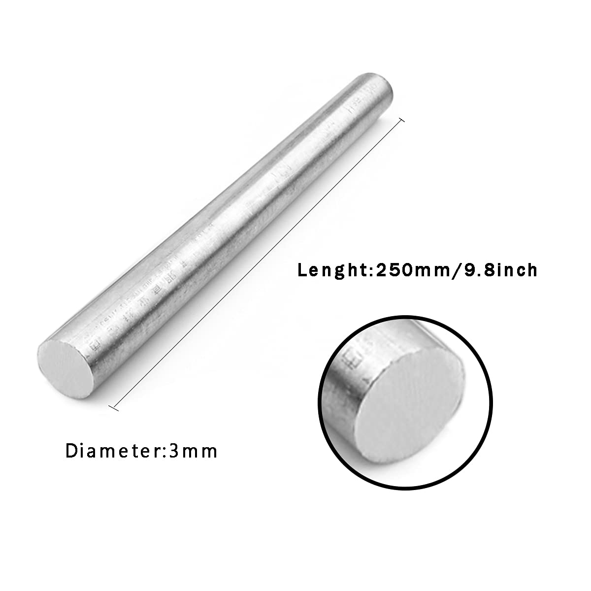 Varillas de Aleación de Titanio de 3 Mm de Diámetro Ta2 Longitud de la Barra Rede Metal 200/250/500 Mm/3X250Mm(4Pcs)