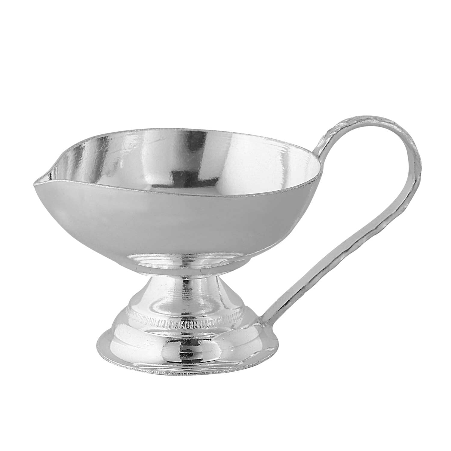 Pure Silver 925 Traditional Diya with Handle, Decorative Silver Pooja Lamp/Deepak/Deepam for Pooja. Three Sizes (10-15-20 Grams*), for Home, Office & Temple Use. (Small)-image-36