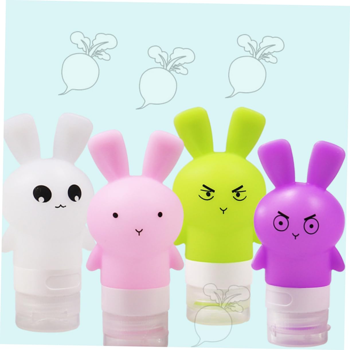 FRCOLOR 9piezas Botellas Para Viaje Envases De Cosméticos Portátiles Botellas De Relleno Para Loción y Gel De Ducha Diseño De Cartón Patrón Aleatorio
