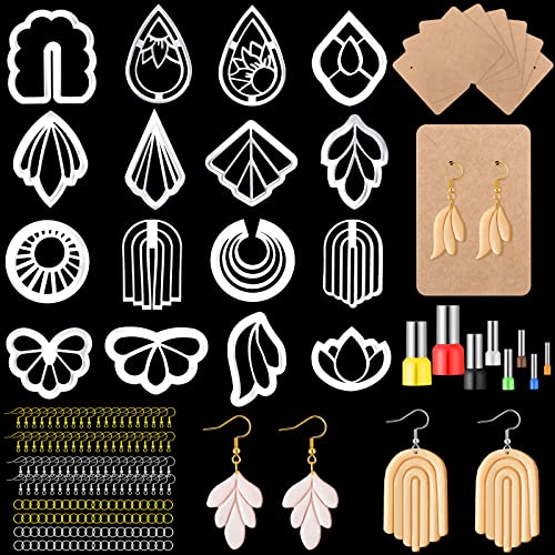 Kajaia 114 Pcs Polymer Clay Earring Cutters Bohemian Flowers Leaf
