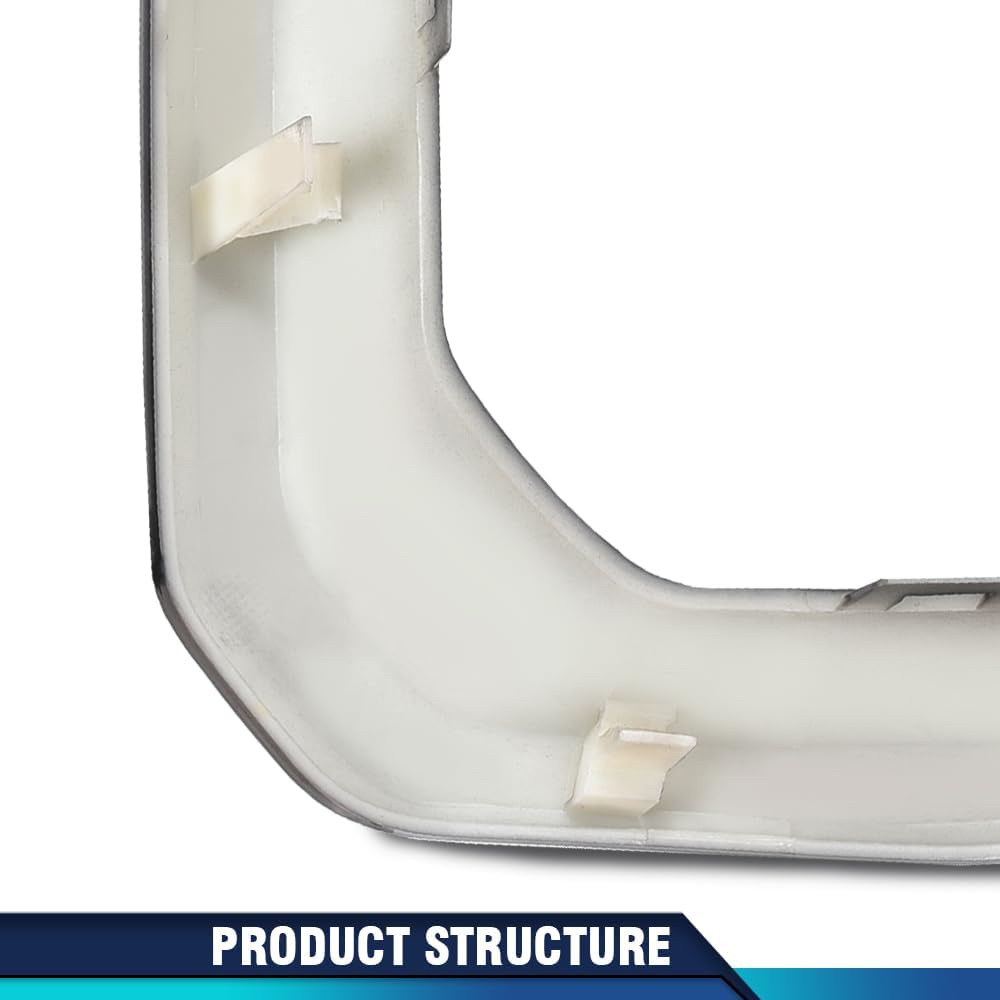 PIT66 Glossy Black Front Fog Light Outer Bezel Cover Set, Compatible with GMC Sierra 2019-2021 Denali SLT AT4 (NOT fit SLE, Base or Elevation Models) 84176753, 84176752