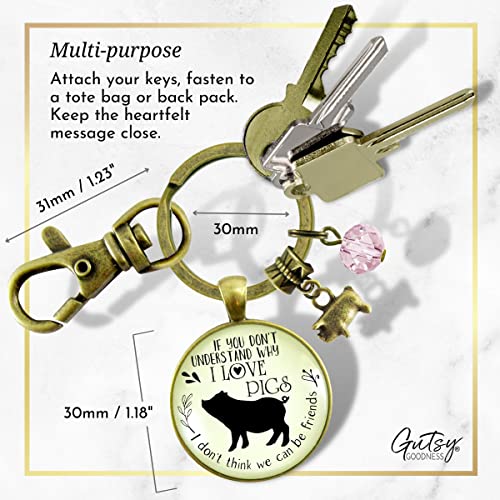 Gutsy Goodness Pig Friendship Keychain Country Girl Pig Lovers Inspired Jewelry thumb #4