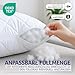 Polyester Kopfkissen (40x40 cm groß) - 2er Set Kissen für Bett und als Dekokissen - Mit Reißverschluss für Füllung - Sofakissen - Zierkissen für Couch und Sofa - Ökotex - Waschbar bis 60° - Weiß