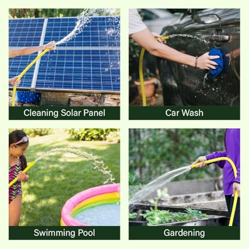 Image of PulGos Upgraded Heavy Duty PVC Garden Hose Pipe - Flexible, Lightweight & Leak-Resistant Water Pipe with Tap Adapter & 3 Clamps for Gardening, Car Washing, Lawn Care & Outdoor Use (Yellow, 1 Pc)