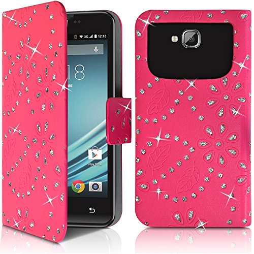 Seluxion - Etui de Protection et Porte-Carte Style Diamant Universel S Couleur Rose pour Wiko Sunny