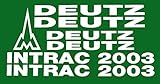  Deutz Traktor Intrac 2003 Aufklebesatz weiss.