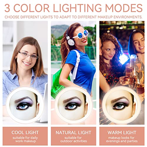 Miyadiva Magnifying Mirror With Light,1X/25X Compact Mirror,Lighted Makeup Mirror With Touch Control,4.8 Inch Portable Magnifying Mirror With Lights For Home And Outdoors #TOP1