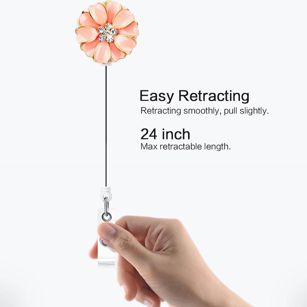 Rhinestone Lanyards For Id Badges Qinsuee 3 Pack ID Badge Holder With  Camellia, Bling Rhinestone RN Badge Reel Retractable, Women Nurse Badge  Holder Retractable Alligator Clip Bling Badge Reel, image size:1200x1200