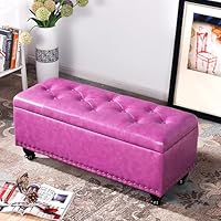 Kunstleder Sitzbank Mit Stauraum - 60x40x43cm Schuhbank Light Coffee