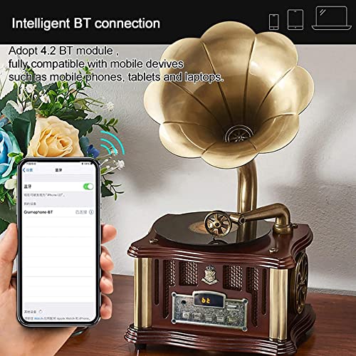 Tourne-Disque Gramophone rétro avec Haut-parleurs sans Fil, Lecteur/Radio FM/USB, Bluetooth 4.2 Chaque Famille - Les Beatles, Paul McCartney, John Lennon, RIngo Starr, George Harrison Tourne-Disque Gramophone rétro avec Haut-parleurs sans Fil, Lecteur/Radio FM/USB, Bluetooth 4.2 Chaque Famille – Image 8