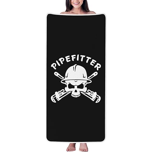 Pipefitters Bath Towel - Quick Drying - Microfiber Coral Velvet Highly Absorbent Towels - Use as Bath Fitness, Bathroom, Shower, Sports, Yoga Towel (White)