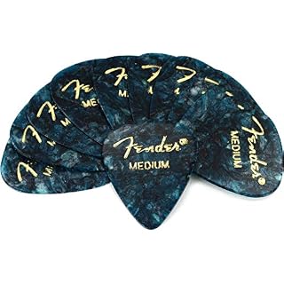 Fender: 351 Shape Premium Turquoise Picks – 12 Pack. Pour Guitare, Guitare Basse - Les Beatles, Paul McCartney, John Lennon, RIngo Starr, George Harrison