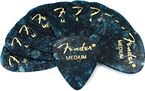 Fender: 351 Shape Premium Turquoise Picks – 12 Pack. Pour Guitare, Guitare Basse - Les Beatles, Paul McCartney, John Lennon, RIngo Starr, George Harrison Fender: 351 Shape Premium Turquoise Picks - 12 Pack. Pour Guitare, Guitare Basse