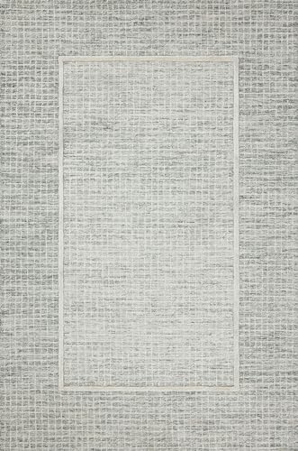 Image of Loloi Chris Loves Julia Briggs Mist /Ivory 9'-3 inch x 13' Area Rug | BRG-01 Approx. 9x13 Blue Living room Dining room Bedroom, Minimalist, Muted, Hand-Tufted, Area Rug